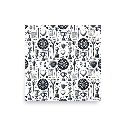 Poster Love the Darts Skizze