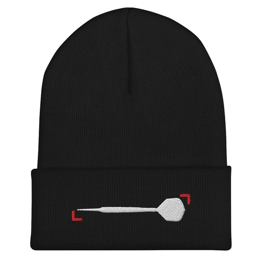Umgeschlagene Beanie Dartpfeil Grunge by Lupo Schwarz