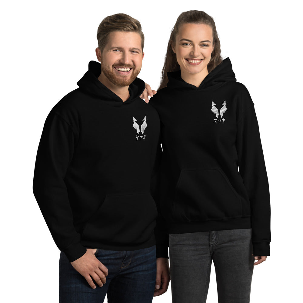 Kapuzenpullover Sweater Hoodie Unisex Lupo Stickerei w