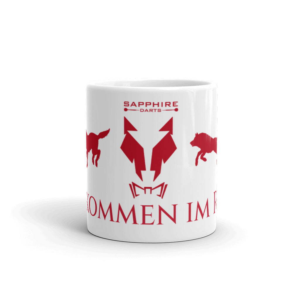 Tasse Weiß, glänzend Kaffeetasse Lupo "Willkommen im Rudel"
