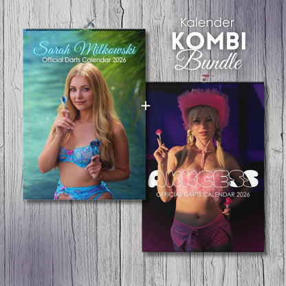 Sarah Milkowski & Akkcess Signed Combo Bundle 2026 – 2-Piece Wall Calendar Set DIN A3